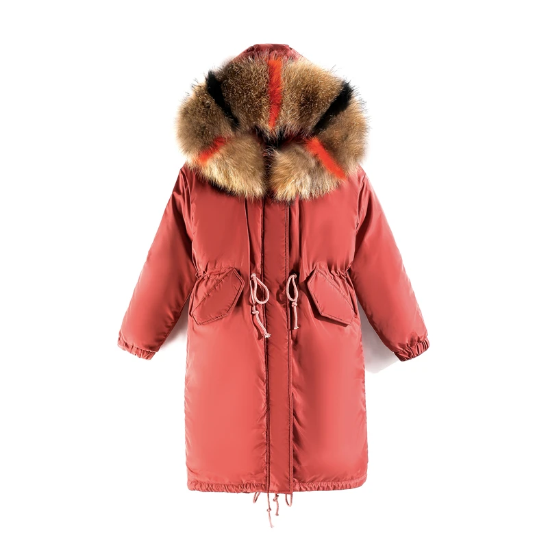 New Arrival 2018 Women Thick Warm Cotton Long Parka Large Fur Collar Plus Size Winter Puffer Jacket Padded Pink Coat Outerwear | Женская
