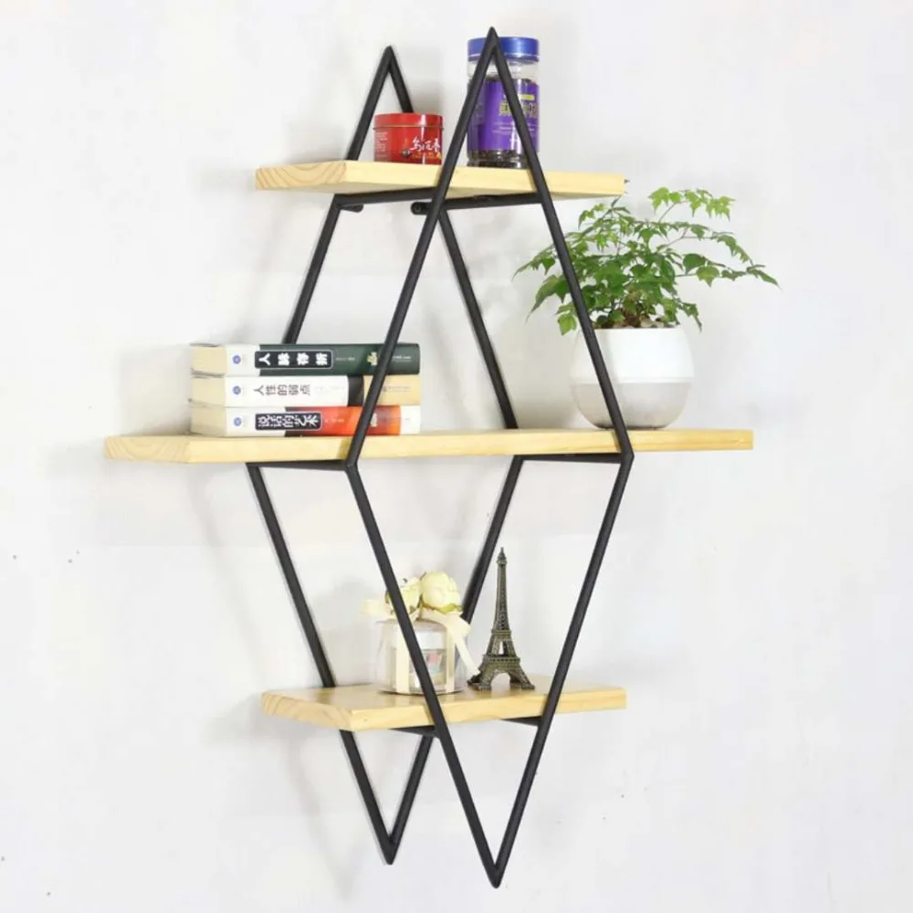 Гостиная Алмазная книжная полка железная художественная твердая деревянная