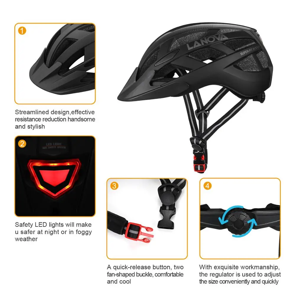 Велосипедный шлем LANOVA для мужчин и женщин ульсветильник светодиодный зарядка