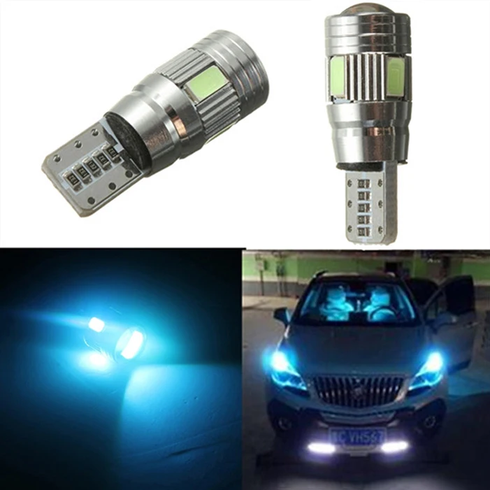 1Pcs Auto Canbus T10 5630 6 SMD White Crystal Blue Red Pink W5W 12V Car side wedge 5730 LED Error Free License plate lamp bulb. |