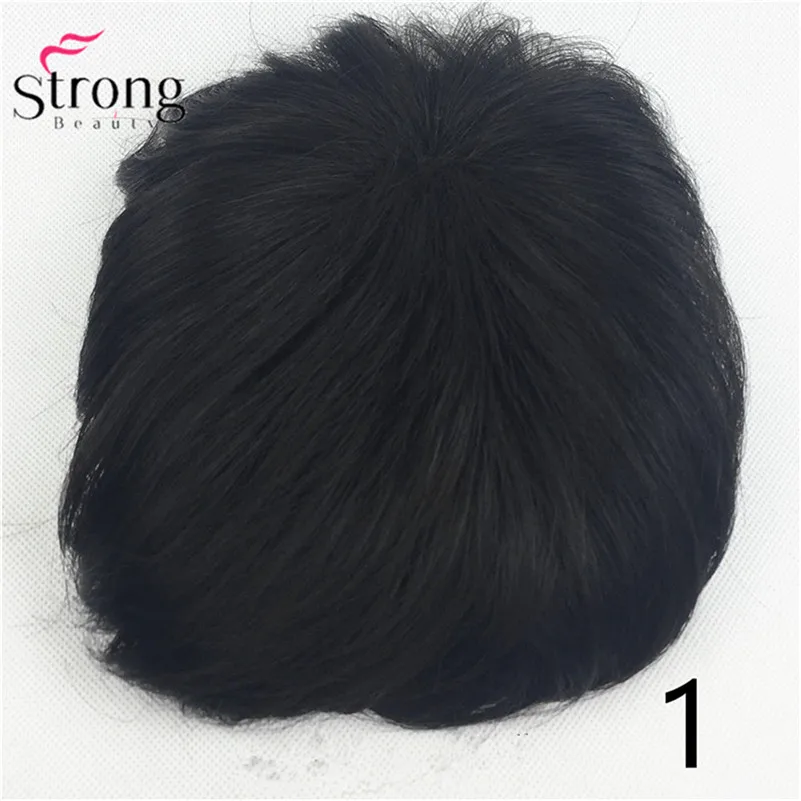 StrongBeauty парик женский Синтетический волос короткий парик наращивание волос кусок цвета выбор - Цвет: #1