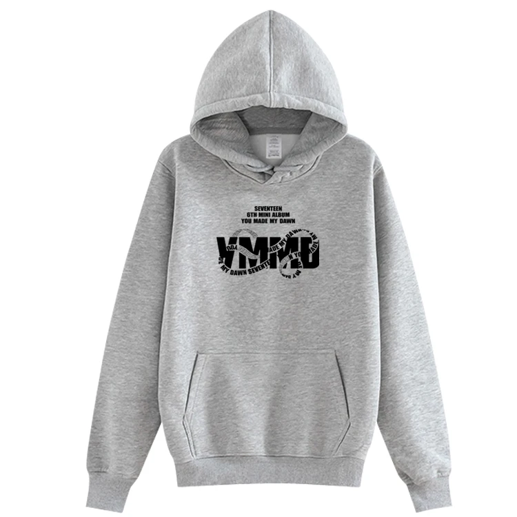 

Seventeen new album you made my dawn same printing pullover loose hoodies kpop unisex fashion fleece/thin sweatshirt