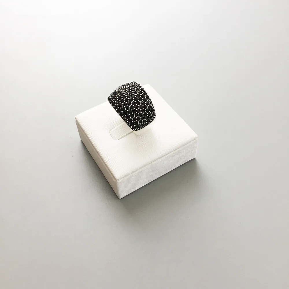 Серебряные кольца с девятью рядами черного CZ проложить модный набор воска