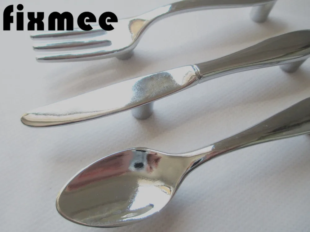 Fixmee 3 шт. Ножи ложки вилки Кухня шкаф с выдвижными ящиками тянуть ручки дюймовая