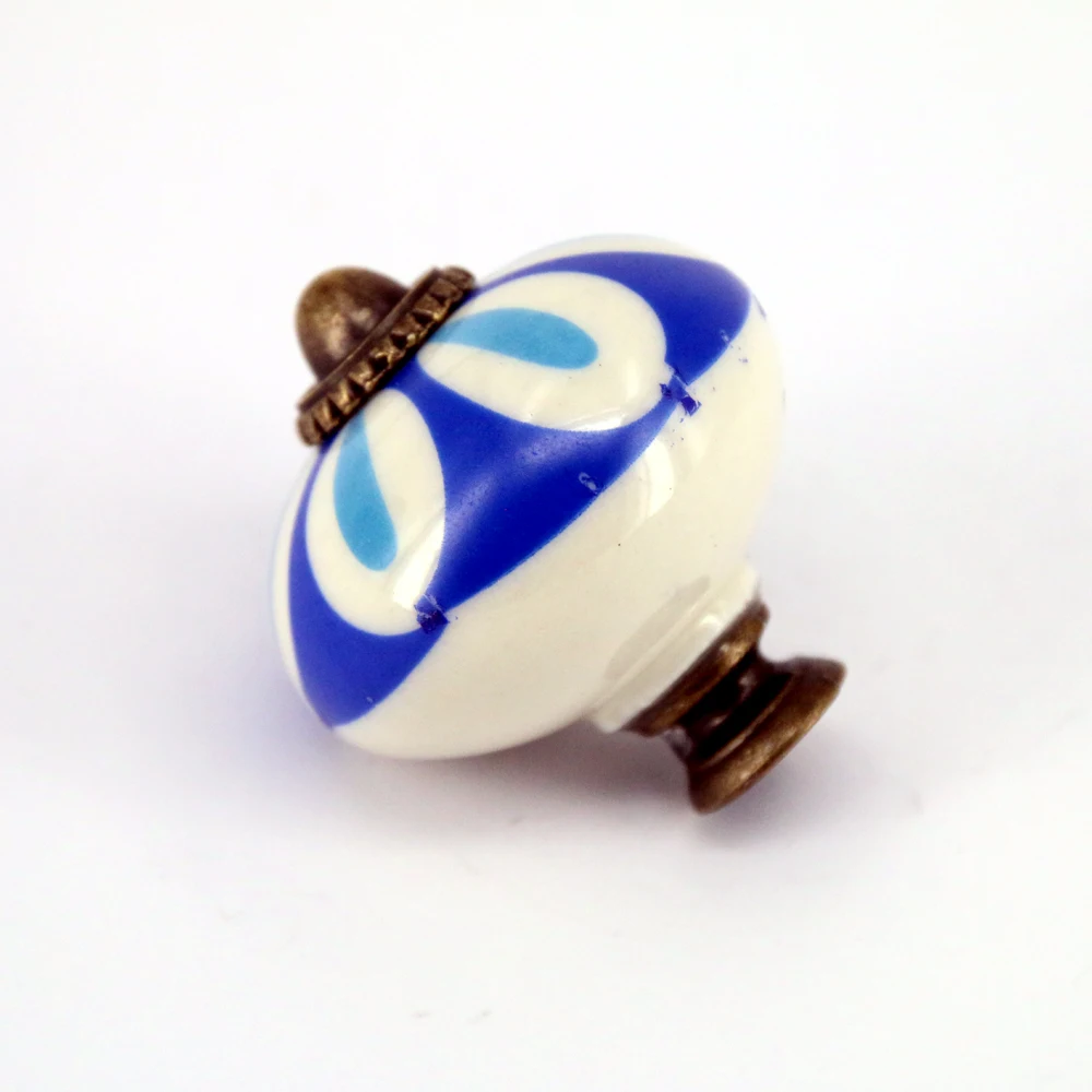 Синий цветок керамическая ручка детский сад современный европейский шкаф ящика