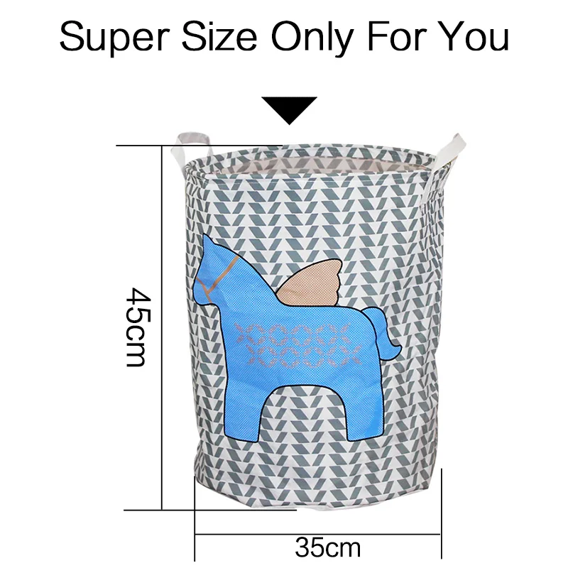 Складная тканевая корзина для хранения игрушек с ручками маленьких детей