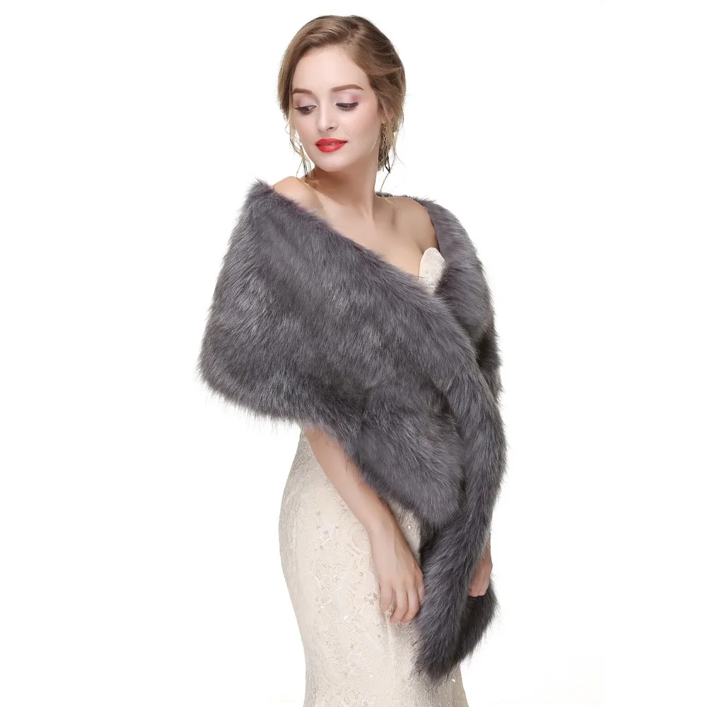 Forevergracedress элегантные мягкие осень-зима искусственного меха невесты Свадебные палантины куртки-болеро Свадебные пальто шали шарфы PJ450