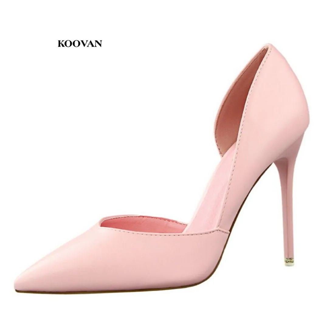 Женские босоножки с острым носком Koovan туфли-лодочки на высоком каблуке 2018 см