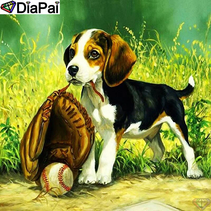 

DiaPai 5D DIY Diamond Painting 100% Full Square/Round Drill "Animal dog" Diamond Embroidery Cross Stitch 3D Decor A21705