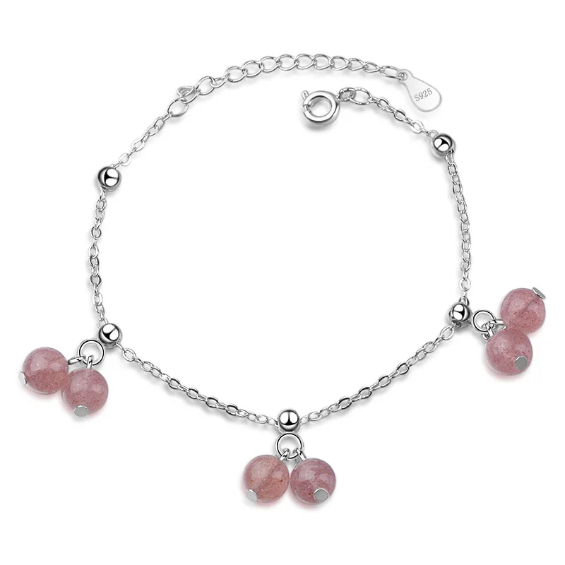 Chereda Women Strawberry Crystal Bracelet For Simple Round Chain Bangle Elegant Jewelry Fine Party Accessories Bracelets | Украшения и