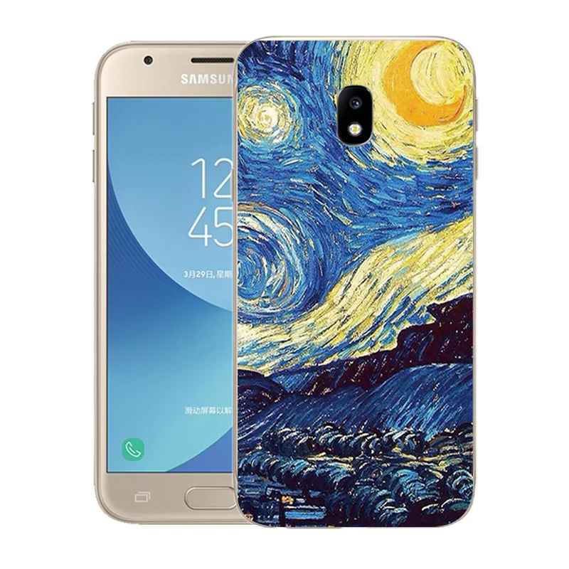 Мягкий силиконовый чехол для телефона Samsung J3 2017 J3(7) Модный с принтом Galaxy J330F SM-J330F DS