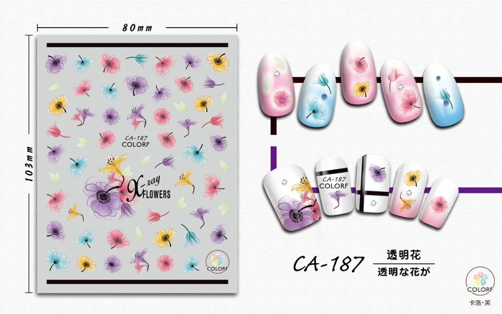 1 шт. наклейки для ногтей фламинго единорог цветы хризантема лаванда