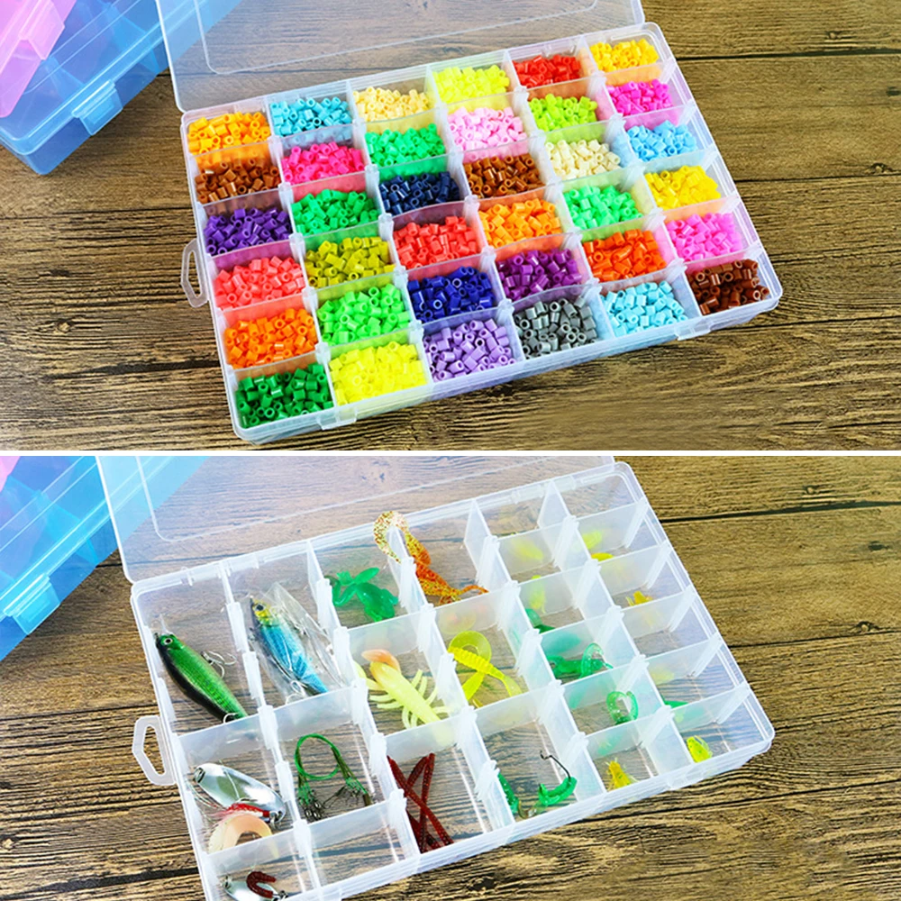 24/36 Grid Transparent Storage Box For Diamond Painting Jewelry Nail Drill Plastic Rhinestone Bead Case Organizer | Украшения и