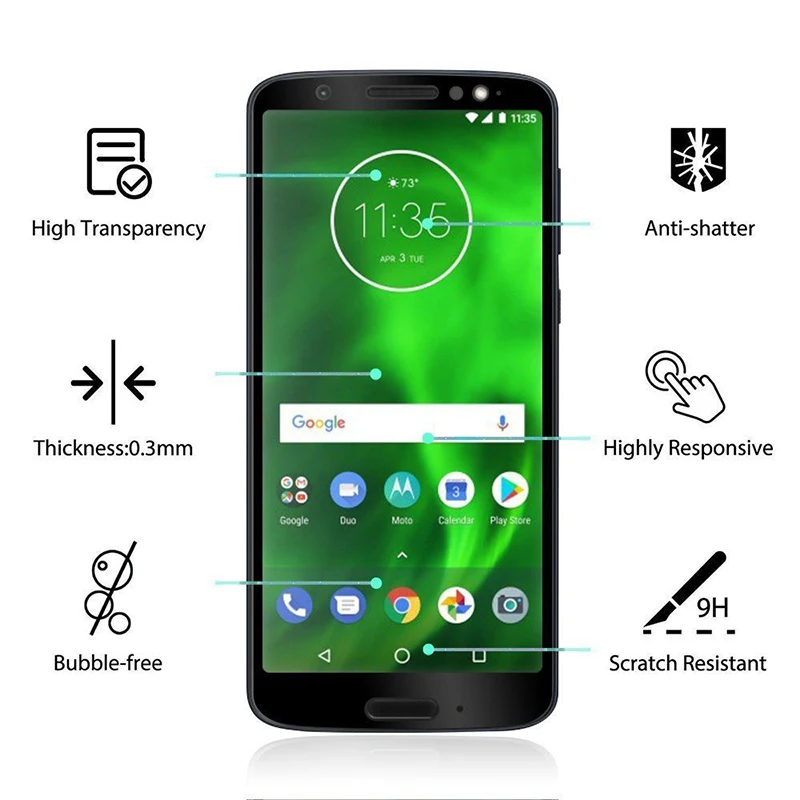 Полное покрытие Экран протектор для Motorola Moto G6 плюс G6play закаленное Стекло G 6