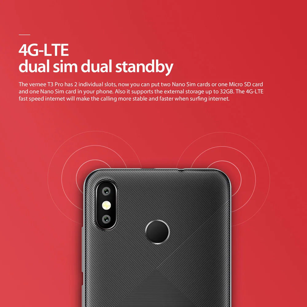 Мобильный телефон VERNEE T3 Pro 3 ГБ+ 16 Гб 5," 18:9 4G LTE MTK6739 четырехъядерный Android 8,1 13 МП Двойная Задняя камера отпечаток пальца