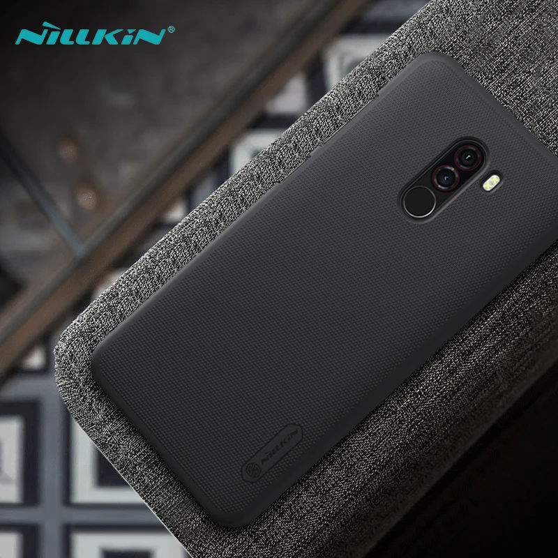 

For Xiaomi Pocophone F1 Case Cover 6.18'' NILLKIN Frosted PC Matte Hard Back Cover for Pocophone F1 Phone Case Gift Phone Holder