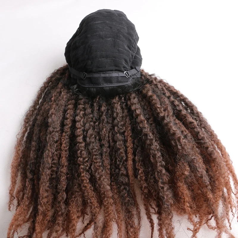 Desire for hair, 1 шт., 20 дюймов, кудрявые, с высокой температурой, синтетические парики для женщин в Омбре, черный, коричневый цвет