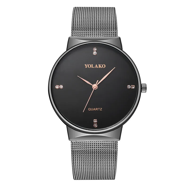 Женские часы с ремешком из нержавеющей стали аналоговые кварцевые наручные