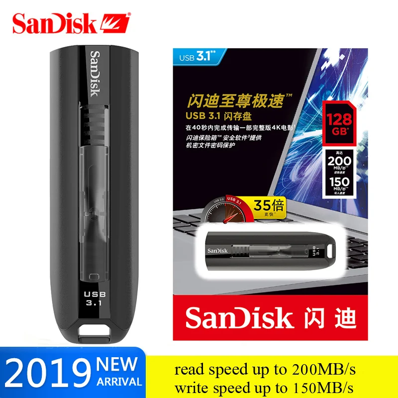Двойной Флеш-накопитель SanDisk CZ800 Extreme 3,1 USB флэш-память Drive128GB 64Гб флэш-накопители флешка, переносной usb-накопитель U диск записи 150 МБ/с. для ТВ/PC/Автомобильный плеер
