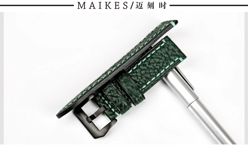 MAIKES новые модные аксессуары для часов 20 22 24 26 мм Итальянские Кожаные Ремешки для наручных часов красный ремешок для часов Panerai браслет