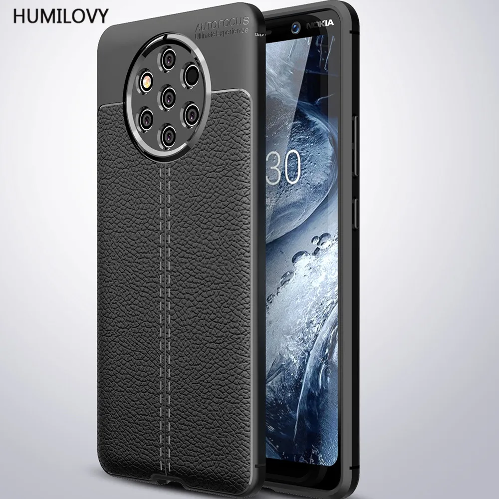 Для чехлов Nokia 9 Pure View Cover противоударный роскошный кожаный мягкий ТПУ чехол для