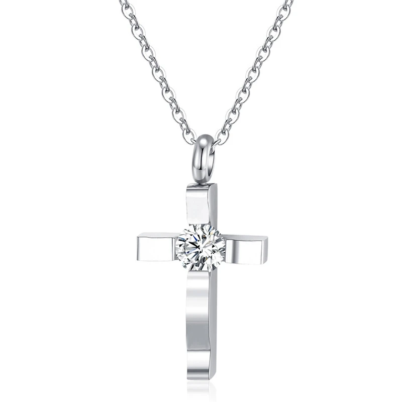 ROMAD Cross Stainless Steel Necklaces for Women Men 2019 Fashion Christian Link Chain Zircon Crystal Necklace Jewelry R5 | Украшения и