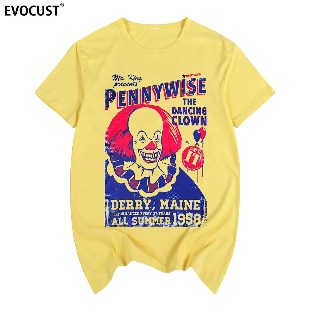 Pennywise клоун Стефан Кинг 1990 из фильма ужасы футболка для косплея Хлопковая мужская