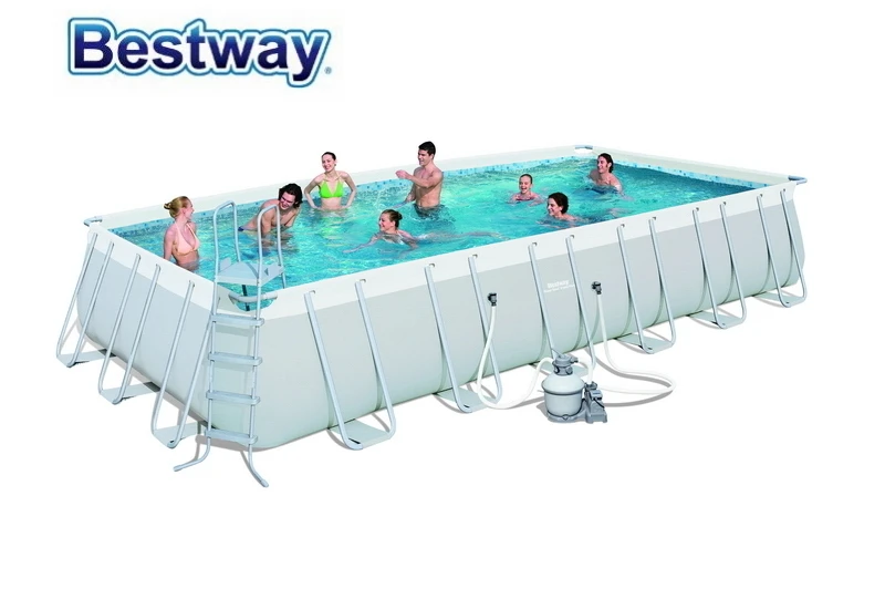 56475 Bestway 732x366x132cm мощная стальная прямоугольная рама набор для бассейна 24 &quotx 12&quot x