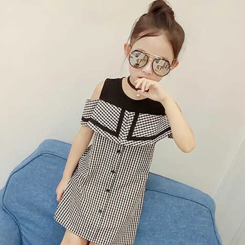 12 girls summer dresses 11 shoulder checker party christmas princess flower 10 dress | Детская одежда и обувь