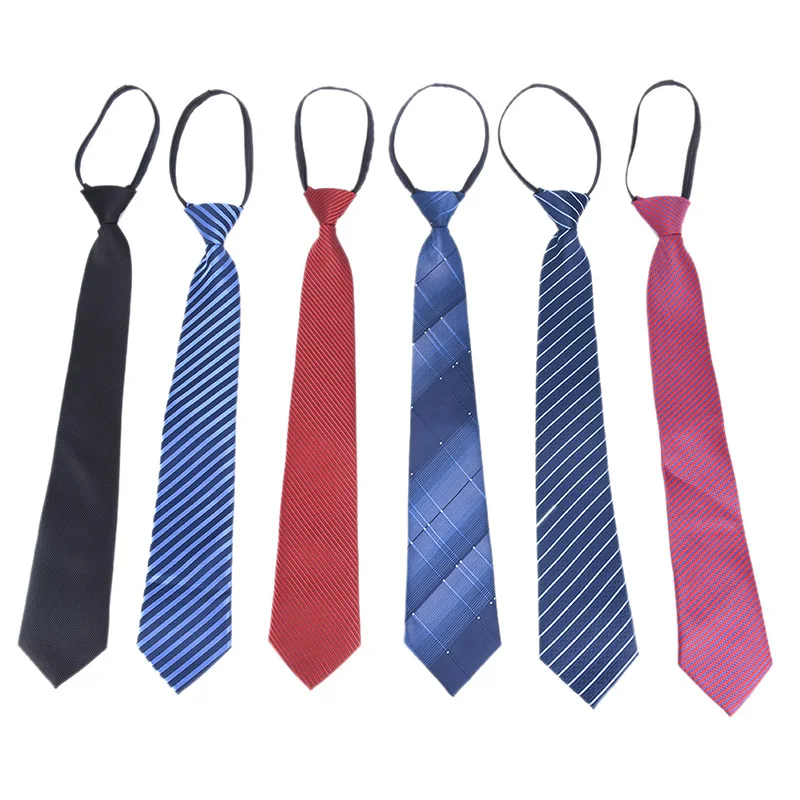 Для мужчин молния галстук легко вытащить ленивый 8 см классические полосатые