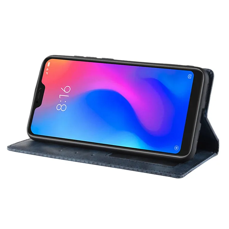 Тонкий кожаный флип-чехол в стиле ретро для Xiaomi Redmi Note 6 pro чехол-бумажник с