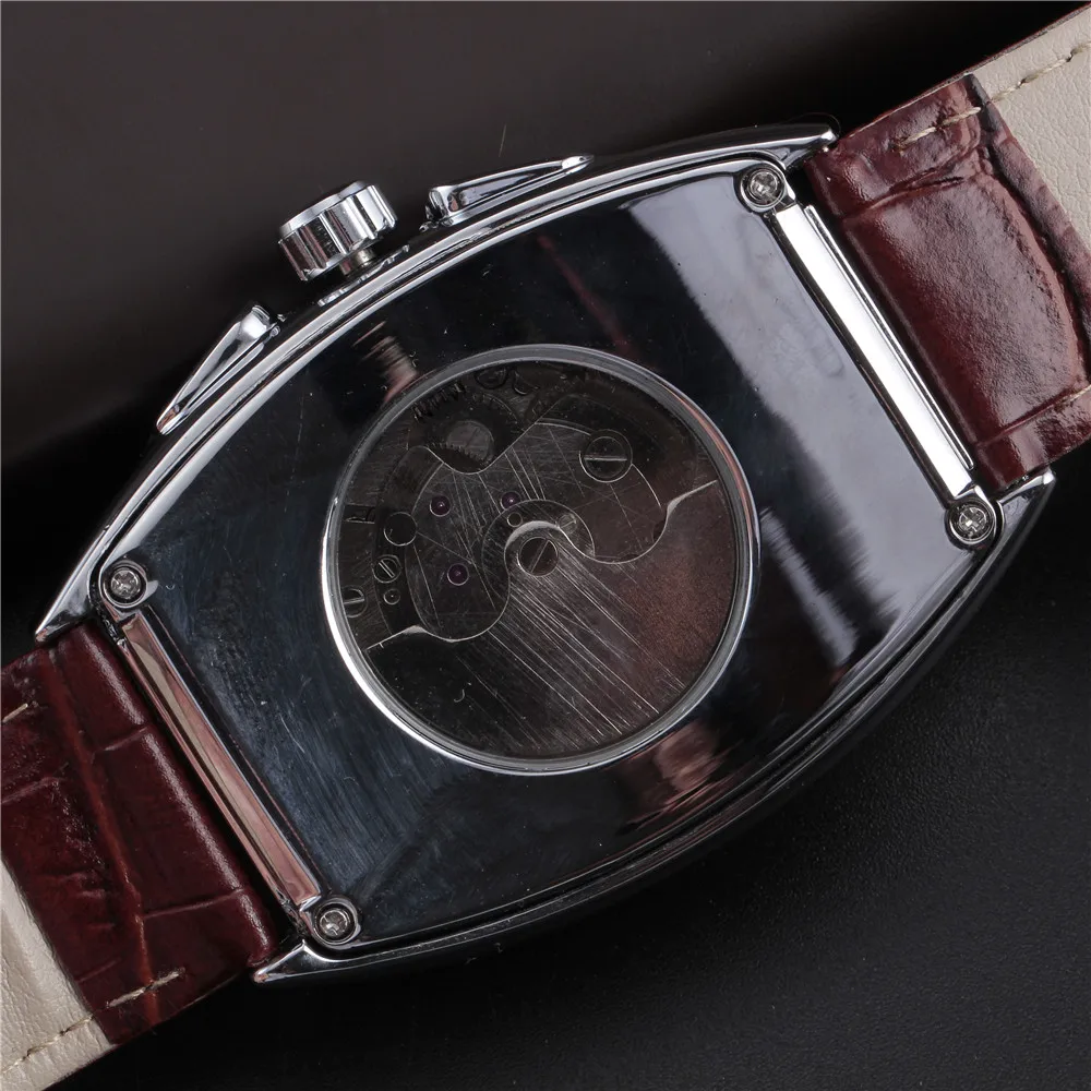 SEWOR Марка Tonneau роскошный кожаный ремешок автоматические механические Для мужчин