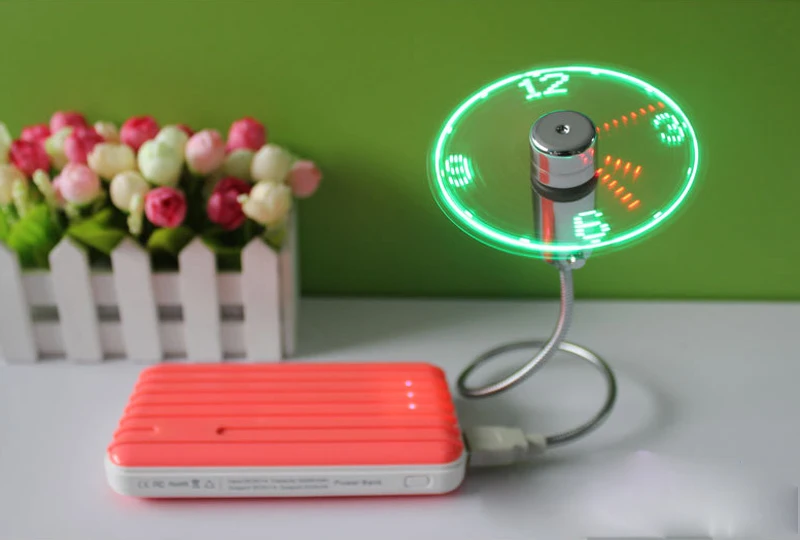 Высококачественный Прочный Регулируемый USB гаджет Мини Гибкий светодиодный usb-вентилятор настольные часы классный гаджет дисплей времени