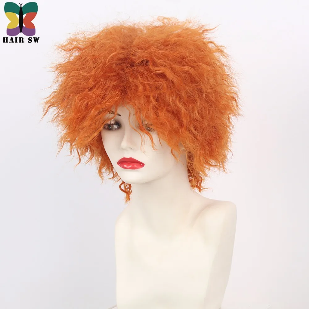 Волосы SW Короткие кудрявые Пушистые синтетические Косплей Сумасшедший Хэттер