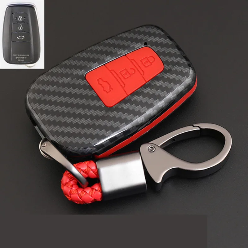 Новый ABS корпус из углеродного волокна + силикагель чехол для ключа автомобиля