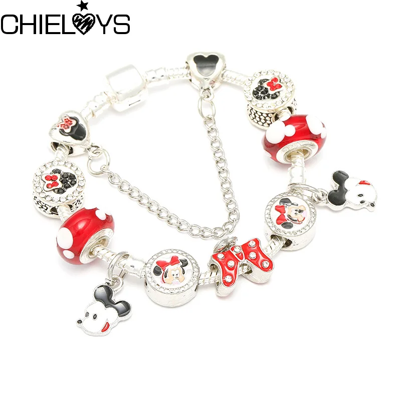 6 CHIELOYS, красивые синие муранские стеклянные бусины, цепочка-змейка, очаровательный браслет, подходит для оригинала, сделай сам, брендовый браслет для детей, подарок, ювелирное изделие - Окраска металла: 6