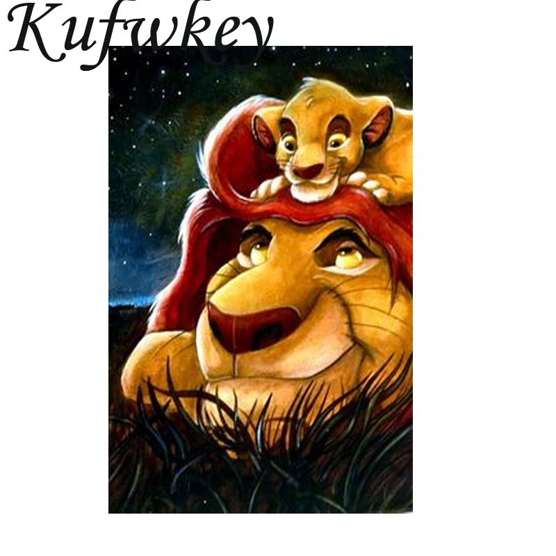 Мультфильм Король Лев полная Алмазная вышивка 3d модная мозаика картины