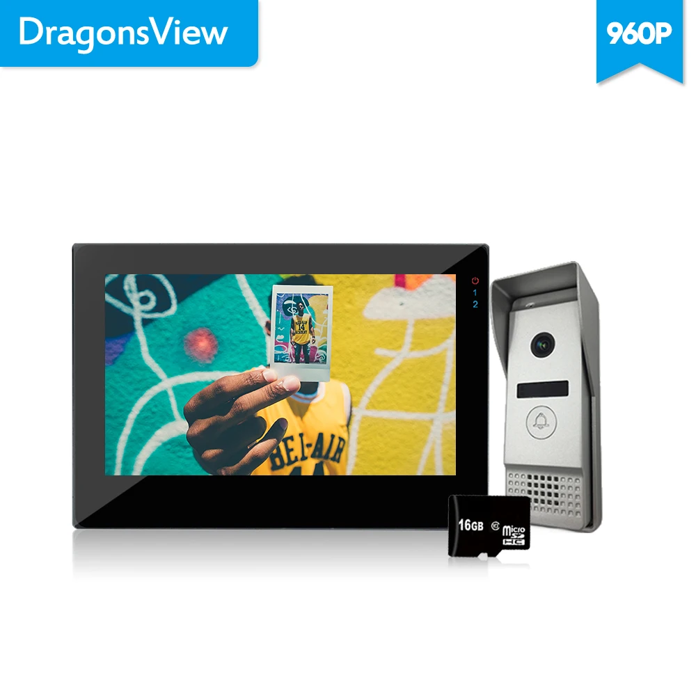 Dragonsview 960P Обнаружение движения 7 сенсорный экран Цвет видео домофон система