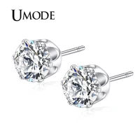 umdoe new fashion trendy cubic zirconia crystal stud earrings for women wedding party jewelry brinco femme christmas gift ue0340