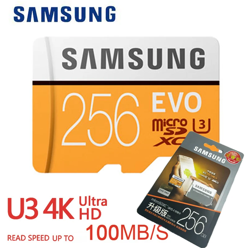 Карта памяти samsung 64 Гб micro sd 256 ГБ 128 ГБ tarjeta mini sd carte microsd 4K HD SDXC класс 10 для мобильного телефона UVA cartao Memoria