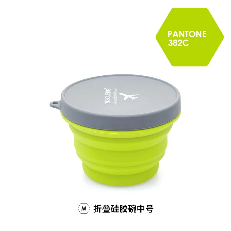 Green Bowl- 500ml Силиконовая миска, портативная складная миска, Набор чашек для еды, путешествий, спорта на открытом воздухе, пикника, миска для лапши, чашка для воды - Цвет: Green Bowl- 500ml