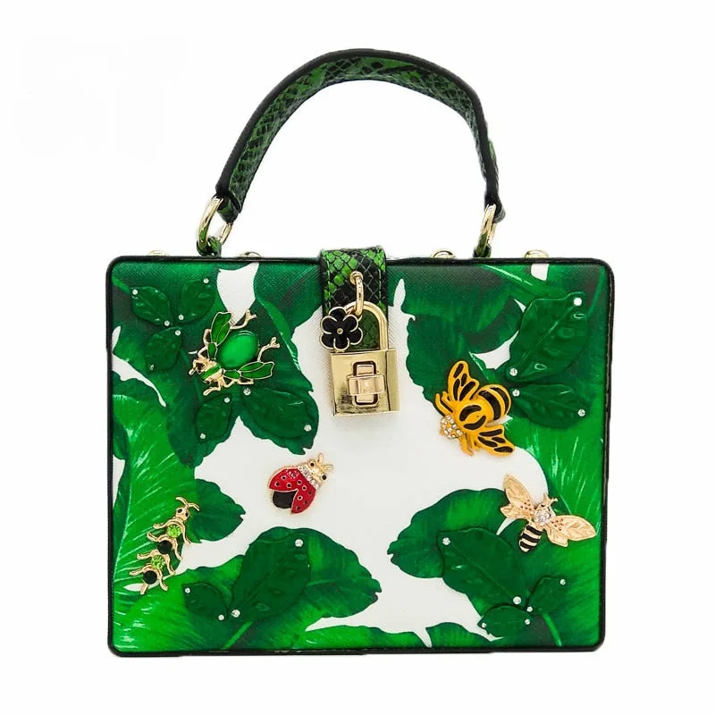 Boutique De FGG женские модные сумки через плечо с зеленым банановым листом, сумки с верхней ручкой, Женская Повседневная сумка через плечо