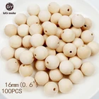 Бусины для прорезывания зубов из кленового дерева, 100 шт.