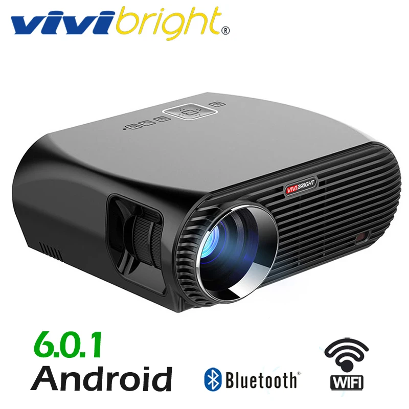 VIVIBRIGHT светодиодный проектор GP100 UP Android 6 0 разрешение 1280x800 3200 люмен встроенный wifi