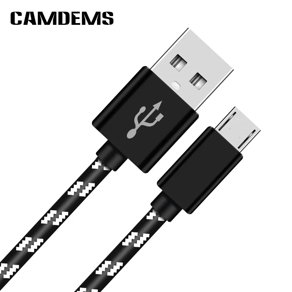 Camdems 1 5 м нейлоновый Плетеный тканевый Micro V8 usb Кабель зарядного устройства для