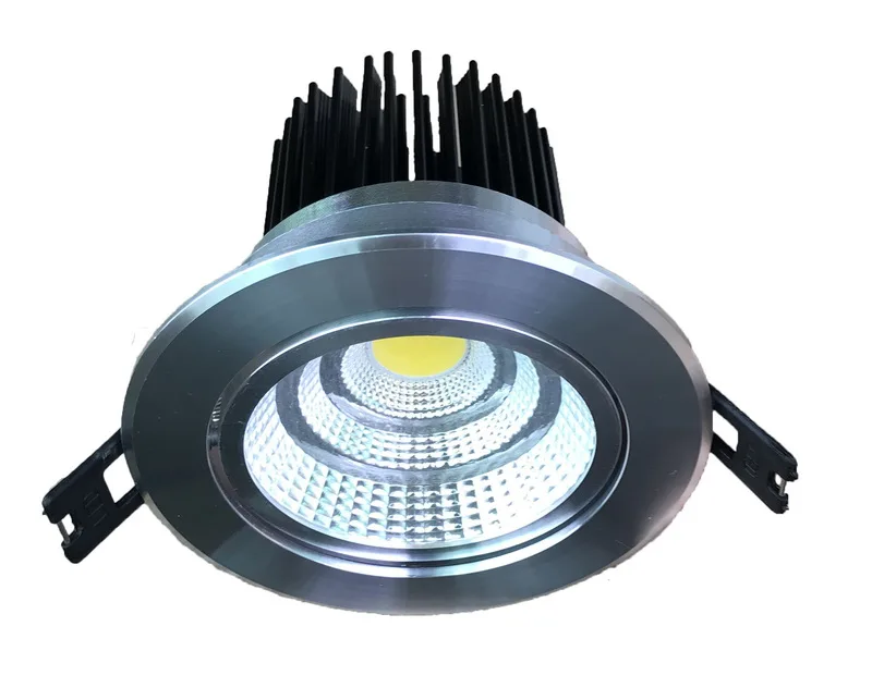 10 Вт 12 15 18 20 25 LED COB затемненные потолочные светильники CRI 85 Гладкий Серебристый