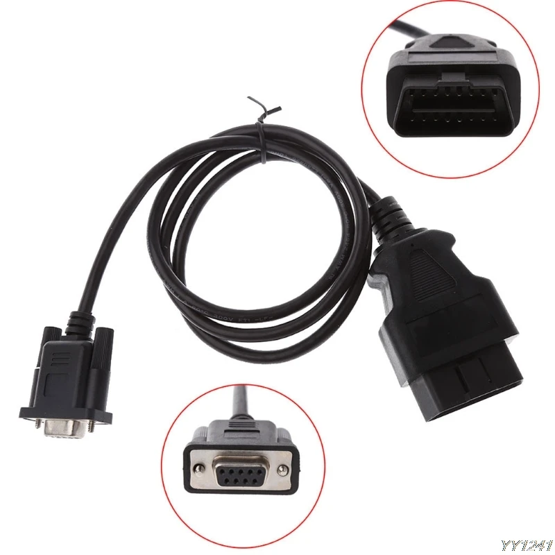 Универсальный диагностический адаптер OBD 2 16PIN DB9 RS232 кабель для автомобиля