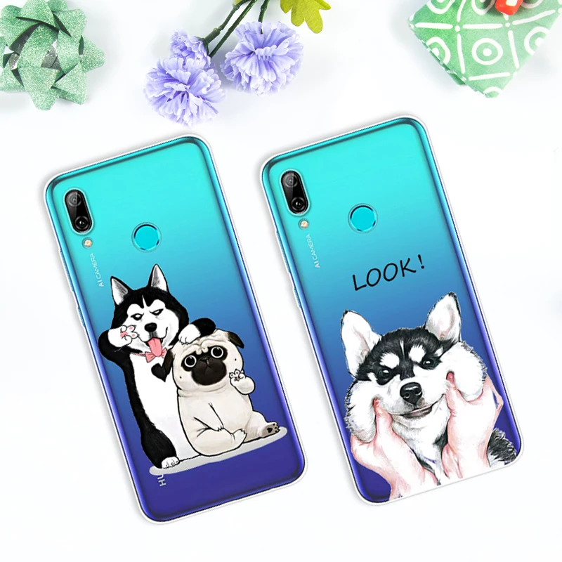 Чехол для Huawei P Smart 2019 6 21 дюймов прозрачный ТПУ с рисунком силиконовые чехлы