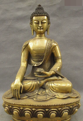 

xd 002989 18 Tibet Mahayana Buddhist Temple Bronze Shakyamuni Sakyamuni Buddha Bowl Statue