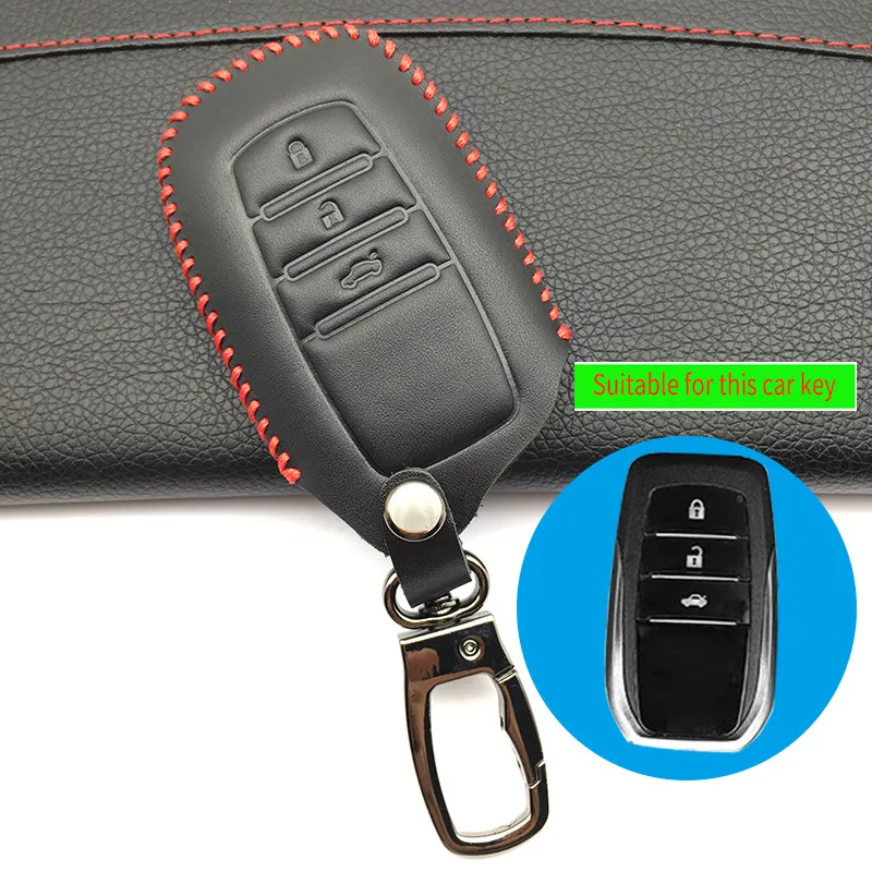 Классический дизайн кожаный чехол для ключей автомобиля умный Toyota Camry Coralla Crown RAV4